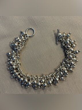SILPADA Cha Cha 925 Sterling Silver Ball Bead Toggle Clasp Bracelet B0919